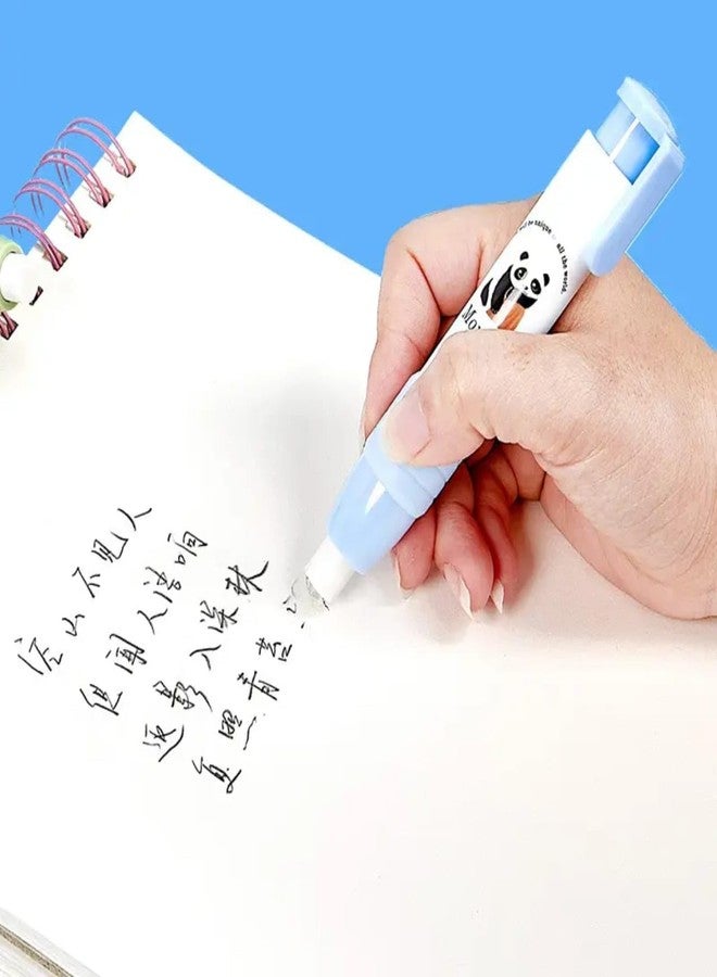 VTL Cute Retractable Pencil Erasers for Kids - Smooth Erasing, No Dust, Bendable Soft Eraser Stick, Easy Grip Holder - School & Office Use - Random Designs (Pack of 4) - Image 2